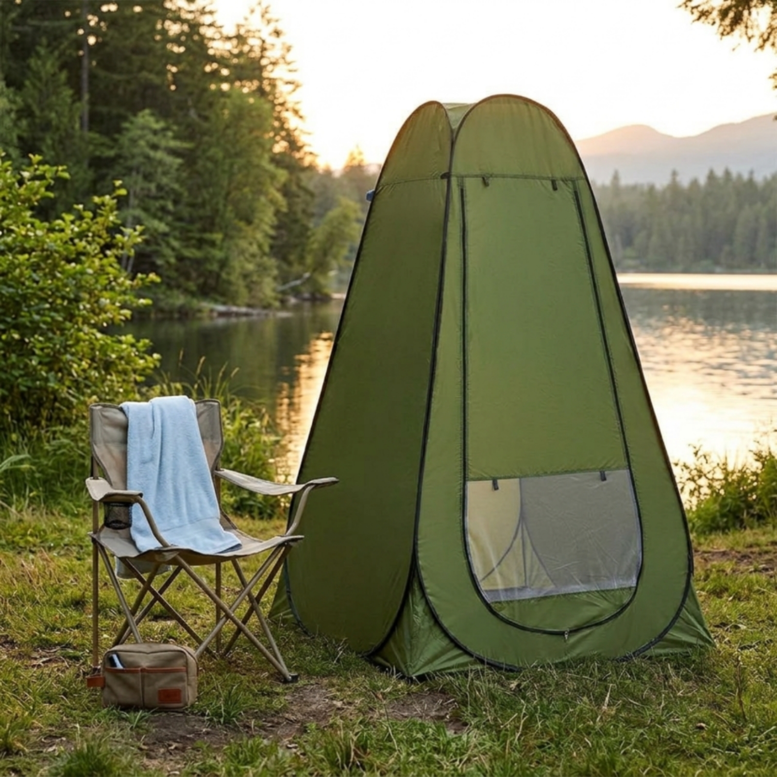 Fishing Gear - Camping Shower Tent Quick Setup Changing